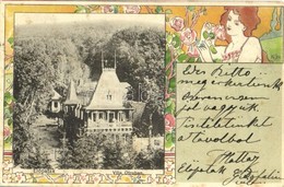 T2 1904 Előpatak, Valcele; Otroban Villa. Szecessziós Litho Keret / Villa. Art Nouveau, Litho (fl) - Ohne Zuordnung