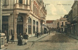* T1/T2 Lugos, Lugoj; Deák Ferenc Utca, Corso Kávéház. Szidon József Kiadása / Street, Cafe - Non Classés