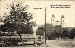 T2/T3 1910 Máriaradna, Radna; Templom Tér Híddal. Weiszberger Pál Kiadása / Church Square With Bridge  (EK) - Ohne Zuordnung