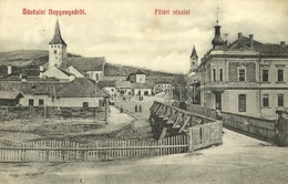 T2 1910 Nagyenyed, Aiud; Fő Tér, Templom, Híd, Gazdasági Bank. Földes Ede Kiadása / Main Square, Bridge, Church, Economi - Non Classés