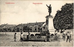 ** T1 Nagyszalonta, Salonta; Kossuth Szobor, Tér, Szilágyi és Társa üzlete. Döme Károly Kiadása / Statue, Square, Shops - Non Classés