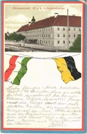 T2/T3 1915 Nagyszeben, Hermannstadt, Sibiu; Cs. és Kir. Gyalogsági Laktanya, Zászlók / K.u.K. Infanteriekaserne / Austro - Non Classés