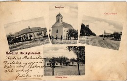 T2/T3 1913 Niczkyfalva, Kutas, Nitchidorf; Templom, Utca, Községháza. Dajkovits J. Utóda / Church, Street, Town Hall  (R - Non Classés