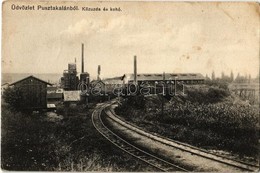 * T2/T3 Pusztakalán, Kalán, Calan; Kőzúzda és Kohó, Iparvasút. Thiesz Márton Kiadása / Iron Works, Factory, Industrial R - Non Classés