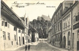 T2 1906 Segesvár, Schassburg, Sighisoara; Iskola Utca, Emil Radler üzlete. Zeidner H. Kiadása / Street And Shop - Non Classés