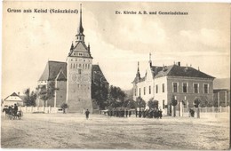 T2/T3 1918 Szászkézd, Kaisd, Keisd, Saschiz; Evangélikus Templom, Városháza / Lutheran Church And Town Hall (EK) - Non Classés