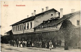 T2 1909 Tövis, Teius, Vasútállomás, Várakozó Utasok. Kiss-féle 'Apolló' Fényképészeti Műintézet Kiadása / Bahnhof / Rail - Ohne Zuordnung