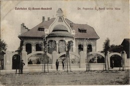 * T2 1916 Újszentanna, Szentanna, Santana; Dr. Popovics E. Aurél Orvos Háza. W.L. Bp. 396. / Doctor's Villa - Non Classés