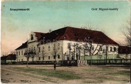 T2/T3 1909 Aranyosmarót, Zlaté Moravce; Gróf Migazzi Kastély, Kereszt Szobrok. Brunczlik J. Kiadása / Castle, Statues Of - Non Classés