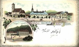 T2/T3 1898 (Vorläufer!) Bazin, Bösing, Bözing, Pezinok; Fő Tér, Vasfürdő, Templom / Main Square, Church, Spa. Schwiderno - Ohne Zuordnung