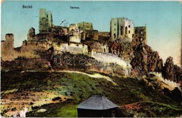 T2/T3 1913 Beckó, Beczkó, Beckov; Várrom. Horovitz Adolf Kiadása / Castle Ruins / Hrad - Non Classés