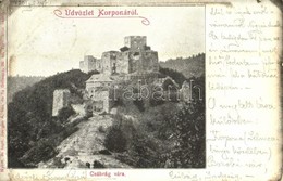 * T3 1901 Csábrágvarbók, Cabradsky Vrbovok (Korpona); Csábrág Vára. Joerges 38. Sz. / Castle (Rb) - Ohne Zuordnung