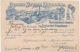 T3 1899 Eperjes Presov; Eperjesi Népbank Kályhagyára, Reklám / Kachelöfen Fabrik Eperjeser Volksbank / Stove Factory Of  - Non Classés