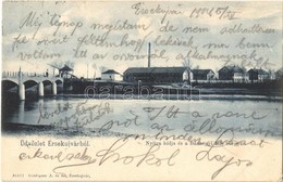 T2 1904 Érsekújvár, Nové Zamky; Nyitra Hídja és Bánhegyi Féle Bőrgyár. Conlegner J. és Fia Kiadása / Nitra Bridge And Le - Non Classés