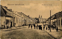 T2 Gálszécs, Secovce; Fő Tér és Utca, Erzsébet Szálloda. Friedmann L. Klein Kiadása / Main Square And Street, Hotel - Ohne Zuordnung