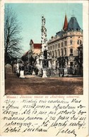 T2/T3 1907 Kassa, Kosice; Fő Utca, Andrássy Udvar, Szentháromság Szobor. Cattarino Kiadása / Main Street, Trinity Statue - Ohne Zuordnung