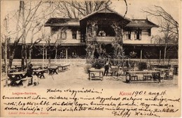 T2 1902 Kassa, Kosice; Lajos-forrás és Vendéglő, Kert / Hotel And Restaurant, Garden - Non Classés