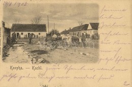 * T1/T2 1903 Konyha, Kuchyna, Kuchel; Fő Tér ökör Szekerekkel. Wiesner Alfréd / Main Square With Oxen Carts - Non Classés