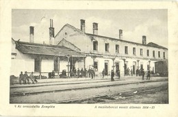 T2/T3 1917 Mezőlaborc, Medzilaborce; Vasútállomás 1914-15. Az Oroszdúlta Zemplén. Kiadja Danielisz Lajos / Bahnhof / Des - Non Classés