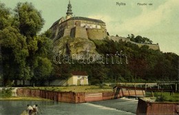 T2 1912 Nyitra, Nitra; Püspöki Vár, Fahíd A Folyóval / Bishop's Castle, Wooden Bridge, River - Non Classés