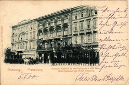 * T2/T3 1900 Pozsony, Pressburg, Bratislava; Nemzeti Szálloda és Vendégfogadó A Zöld Fához, Fogorvos / Hotel And Restaur - Non Classés