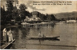 T2 1909 Pöstyén, Piestany; Vág Folyó és A Fürdők, Csónakázók / Vah River And Spas, Boats - Non Classés