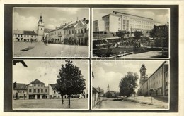 T2 1937 Privigye, Prievidza; Fő Tér, Templom, Reálgimnázium, Városháza, üzletek / Main Square, Church, Grammar School, S - Non Classés