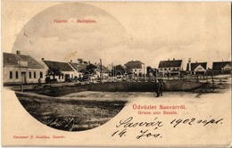 T2 1902 Sasvár, Sastín, Mária Sasvár, Maria-Schlossberg; Piac Tér / Marktplatz / Market Square - Non Classés