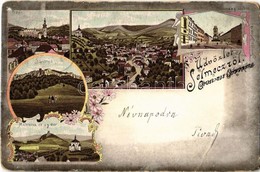 T3 1898 (Vorläufer!) Selmecbánya, Schemnitz, Banská Stiavnica; Szentháromság Szobor, Óvár, Szitnya, Kálvária és Új Vár / - Non Classés