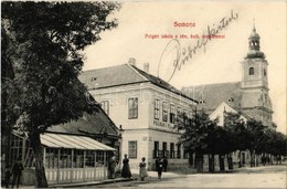 T2 Somorja, Samorín; Polgári Iskola, Római Katolikus Templom, üzlet / School, Church, Shop - Non Classés