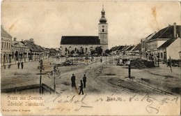 T2/T3 1904 Szenice, Szenicz, Senitz, Senica Nad Myjavou; Piac Tér, Templom. Löffler J. Kiadása / Market Square, Church - Non Classés