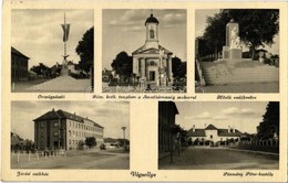 T2 Vágsellye, Schelle, Sala Nad Váhom; Országzászló, Római Katolikus Templom, Szentháromság Szobor, Hősök Emlékműve, Jár - Ohne Zuordnung