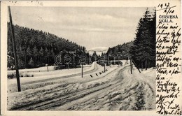T2/T3 1927 Vereskő, Cervená Skala (Királyhegyalja, Sumjácz, Sumiac); út Télen / Road In Winter  (EK) - Ohne Zuordnung