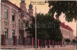 T2 1940 Zólyom, Zvolen; Polgári Iskola és Zsinagóga. Uránia Papírkereskedés Kiadása / School And Synagogue - Non Classés