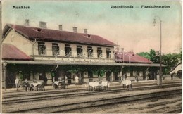 T2/T3 1915 Munkács, Mukacheve, Mukacevo; Vasútállomás, Vendéglő Asztalai A Vágányok Között / Eisenbahnstation / Railway  - Ohne Zuordnung