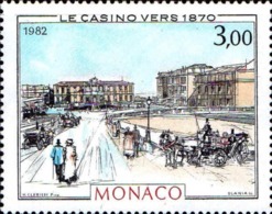 ART Zeichnung Drawing Dessin Dibujo HUBERT CLERISI - CASINO IN MONTE CARLO - MONACO 1982 Mi 1549 MNH Slania BELLE EPOQUE - Grabados