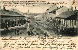 T2/T3 1902 Ungvár, Uzshorod, Uzhorod; Sas Tér, Hubschman Lipót üzlete, Vendéglő, Bor és Sörcsarnok, Piaci árusok, Ung Hí - Ohne Zuordnung