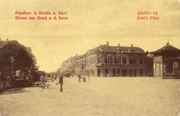 T2/T3 1912 Bród, Nagyrév, Slavonski Brod, Brod An Der Save; Jelacicev Trg / Square, Market, Kiosk. W.L. 139. - Unclassified