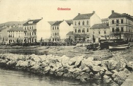 T2 1910 Crikvenica, Cirkvenica; Tengerpart, Csónakok, Szálloda és Kávéház, étterem, Leop. Rosenthal üzlete és Saját Kiad - Non Classés