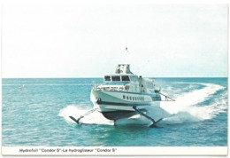 CP HYDROFOIL CONDOR 5 - ( Hydroglisseur - Aéroglisseur ) - Pub. A.C. Gallie , Jersey - Luftkissenfahrzeuge