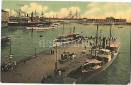 * T2/T3 1910 Fiume, Rijeka; Port View With Steamships  (EK) - Zonder Classificatie