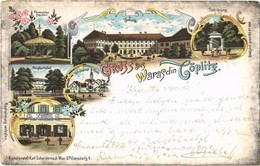 T2/T3 1900 Varasdfürdő, Warasdin-Töplitz, Varazdinske Toplice; Park Bejárat, Gyógyfürdő, Kínai Pavilon, Konstantin Fürdő - Non Classés