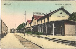 ** T2/T3 1915 Vinkovce, Vinkovci; Kolodvor / Vasútállomás, Vonat / Bahnhof / Railway Station, Train - Non Classés