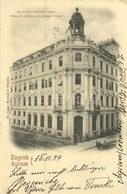 T2/T3 1899 (Vorläufer!) Zagreb, Zágráb, Agram; Sgrada Hrv. Eskomptne Banke, Mjenjacnica / Maison De La Banque D'escompte - Sin Clasificación