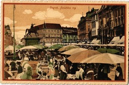 T2 Zágráb, Zagreb; Jelacicev Trg / Square With The Shops Of Dr. Milivoj Jambrisak And Berger Platno, Market - Non Classés