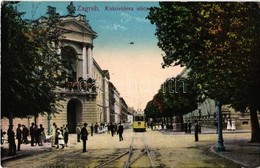 T2/T3 1913 Zágráb, Zagreb; Kukoviceva Ulica / Street View With Tram, Vranyczany Palace (EK) - Sin Clasificación