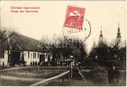 T2/T3 1913 Cservenka, Crvenka; Utcakép, Templom, üzlet / Street View With Church And Shop. TCV Card - Unclassified