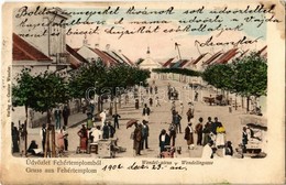* T3 1902 Fehértemplom, Ung. Weisskirchen, Bela Crkva; Wendel Utca, Piac árusokkal / Street View, Market With Vendors (R - Ohne Zuordnung