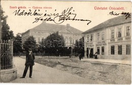 T2 1914 Óbecse, Stari Becej; Szerb Iskola, Vadászkürt Szálloda / Serbian School, Hotel Jager Horn - Non Classés