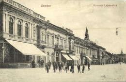 * T2/T3 1912 Zombor, Sombor; Kossuth Lajos Utca, Knipl Gáspár Sörcsarnoka, Bank és Bizományi üzlet, Schlieszer Testvérek - Non Classés